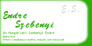 endre szebenyi business card